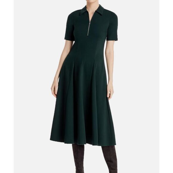 LAFAYETTE 148 NEW YORK Fallon Womens Collared Knee Midi Dress Jersey Knit Sz. 2